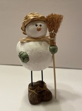 Vintage Resin Rustic Primitive Snowmen Snowball Christmas  picture