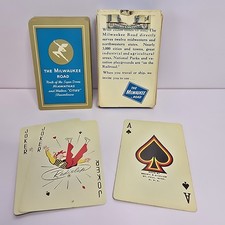 The Milwaukee Road Hiawatha City Streamliners Pinochle Cards w/ Tax Stamp picture