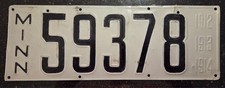 1912 1913 1914 Minnesota MINN MN License Plate car tag repainted picture