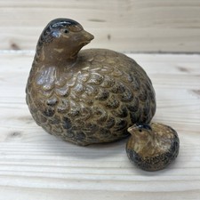 Vintage Otagiri Japanese Partridge Quail Ceramic Figurines Set of 2 Large Small picture