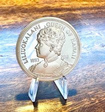 Hawaii Silver Coin 1 Oz. Silver QUEEN  LILIʻUOKALANI CREST Coat Of Arms Rare picture