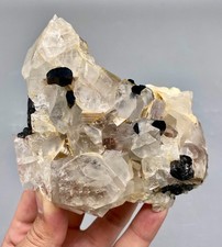 450 Grams Unique Rare Piece Natural Black TOURMALINE With Muscovite picture