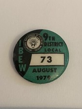 IBEW 9th District Local 73 August 1979 Spokane Washington Pin Button P194 picture