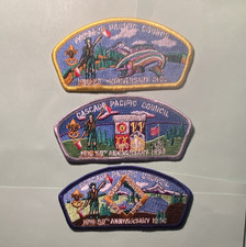 BSA CASCADE AREA COUNCIL  1910-1996  80th Anniversary Shoulder Patch Lot of 3 picture