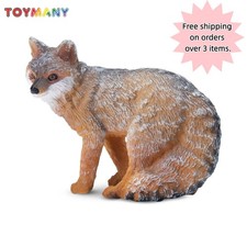 Toymany Mini Grey Fox Figurine Realistic Collectible Statue Home Decor Display picture