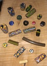 Vintage (Antique?) Millefiori  Venetian Lamp Work African Trade Beads LOT D w 20 picture