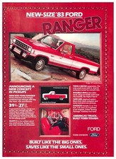 Ford Ranger Truck Poster Advertising Ad Print 1983 Wall Art 11x14” picture