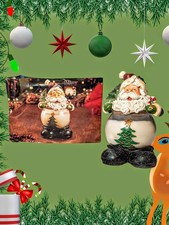 KIRKLAND Tinseltown STARDUST Winter Collection 3 Piece SANTA CLAUS Candle Decor picture