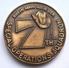 Vintage 80s USAF 7th SOS Special Operations Squadron Rhein Main Challenge Coin picture