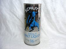 Vintage Steel Beer Can Schlitz Stout Malt Liquor 16oz Open Top picture