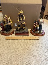 Red Hats Of Courage Figurines Firefighter Fireman Theme (3) Limited Edition picture