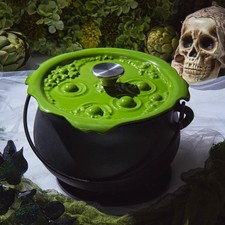 Smith and Clark 6 Quart Cast Iron Cauldron Green 'Bubbling' Lid 2026 Halloween picture