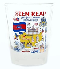 Siem Reap Angkor Wat Cambodia Landmarks and Icons Collage Shot Glass picture
