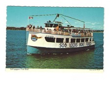 LEVOYAGEUR tour boat returns to SAULT STE Marie MI VTG postcard UNP picture