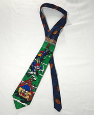 Looney Tunes Bugs Bunny Daffy Duck Taz Graphic Necktie Green Blue 1993 picture