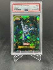 2024 Topps Chrome Sapphire Marvel Iceman Green 48/99 PSA 10 #84 picture