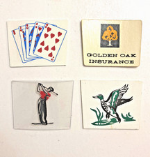 Vintage Mid Century vintage Mini Card Pieces (4) Golf, Duck, Oak, Cards picture