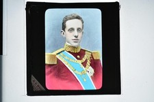 King Alfonso Xiii Spain Portrait Military Uniform Lantern Slide EG Wood c1900s picture