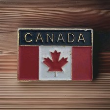 Canada Flag Metal Enamel Lapel Pin Red White Maple Leaf Vintage Souvenir picture