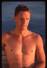 sl44 Slide 1980's  Handsome Young Man Male Golden Hour 774a picture