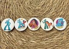 Vintage 1980s Gumby Pokey Pinback Button Lot 5 Art Clokey 1982 1983 1985 picture