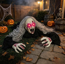 Crawling Zombie Halloween Animatronics Decoration, Groundbreaker Scary Face with picture