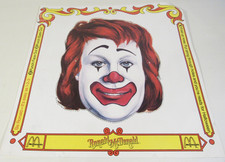 RARE VTG 1971 McDonald’s Ronald Clown Paper Cut-out Halloween Mask Collectible picture