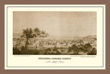 Petaluma, Sonoma County 1935 reproduction on canvass coated paper 16x24 picture