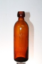 SAVANNAH GA G EBBERWEIN AMBER GINGER ALE HUTCHINSON BOTTLE SCARCE picture