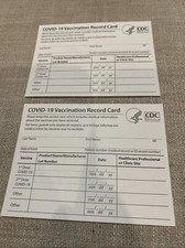2 COVID-19 CDC Vaccination Blank Card Collector Use Only  picture