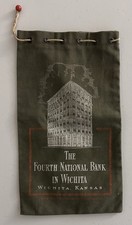 Vtg or Antique Money Bag Fourth National Bank Wichita Kansas picture