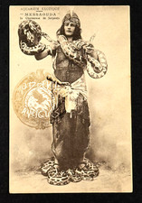 10s French Snake Charmer Messaouda circus carnival sideshow postcard picture