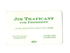 Vintage c. 1980 Jim James Traficant For President Business Card Advertising picture