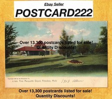 MI Petoskey 1905-08 antique postcard PERE MARQUETTE DEPOT MICHIGAN picture