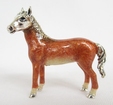 Saturno Italy Miniature Sterling Silver Enamel Horse Animal Figurine picture