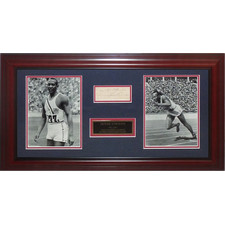 Jesse Owens Autographed USA Track 1936 Olympics Deluxe Framed Tribute Piece - JS picture