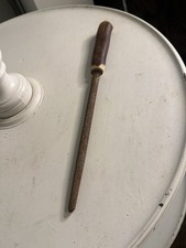 Vintage Butchers Honing Steel Knife Sharpener Natural Antler Handle Rustic 11” picture