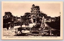 Antique Cambodia Postcard Angkor Wat Central Entry Road 1920s picture