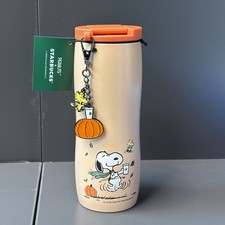 Limited Edition Starbucks Peanuts Snoopy Tumbler w/ Woodstock/Pumpkin Charm 2026 picture