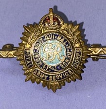 c.WWII King's Crown Royal Army Service Corps Sweetheart Brooch - Width 4cm picture