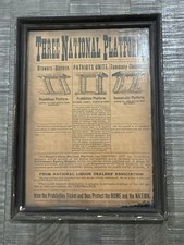 Rare John Danner 1892 Prohibition Party National Platform Advertising Original picture