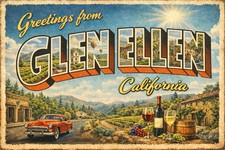 Greetings From Glen Ellen, California MODERN Postcard D133 picture