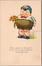 Vintage 1910s Artist-Signed TWELVETREES Comic Postcard