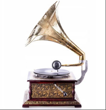Solid HMV Gramophone Fully Functional working Fhonograpf, win-up record player picture