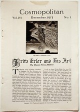 1913 Cosmopolitan Magazine Article Fritz Erler and His Art German Artist picture
