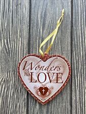 Vintage Christmas Ornament 3.5” Wonders Of His Love Christian Bible God Worship picture