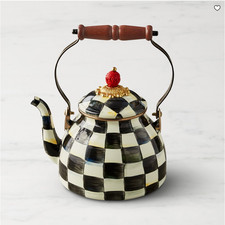 MacKenzie-Childs Courtly Check Tea Kettle, Whistling Stovetop Kettle, Kitchen Co picture