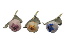 Vintage Capodimonte Set of 3 Porcelain Tulip Figurines Naples Italy picture