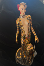 Franklin Mint LEOPARD House of Erte Gold Porcelain FIGURINE Limited Edition picture