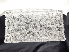 VINTAGE BOHEMIA CZECH CRYSTAL VANITY/SERV TRAY QUEEN'S LACE PATT, 13
